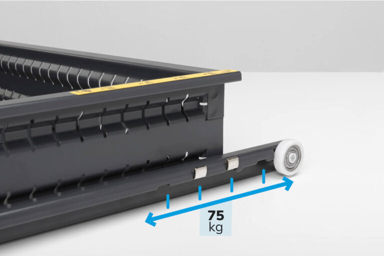 Coulisse flexible configurée pour extraction partielle 75 kg