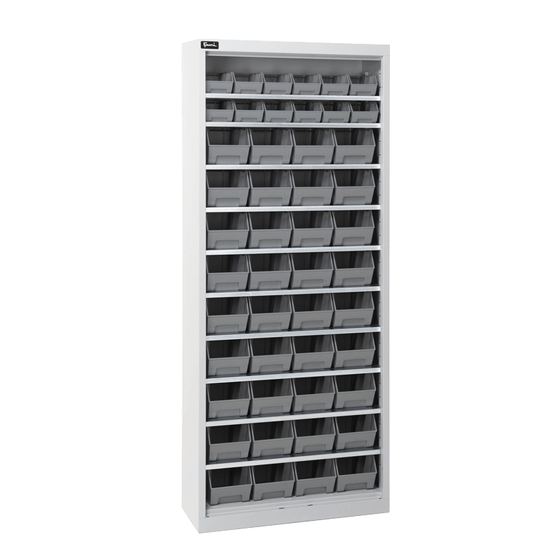 Bin storage cabinets