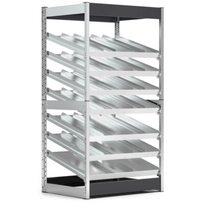 Scaffali Kanban a piani con divisori